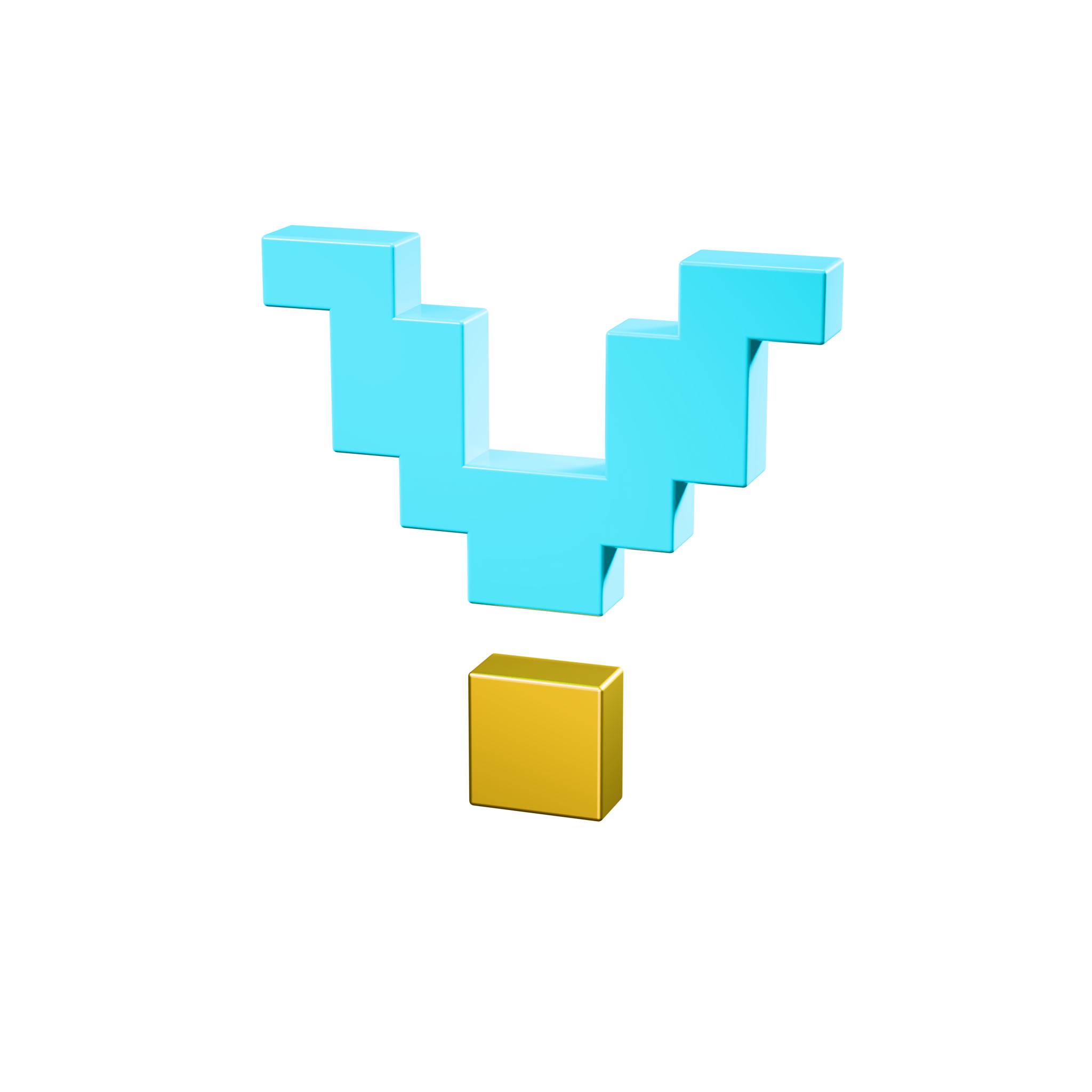 3D mark on transparent background