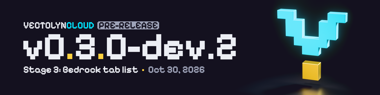 Release banner example: v0.3.0-dev.2: PRE-RELEASE badge, gray